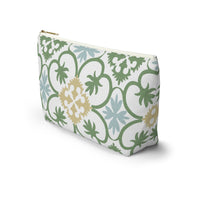 Portugal Tile Accessory Pouch w T-bottom in Green